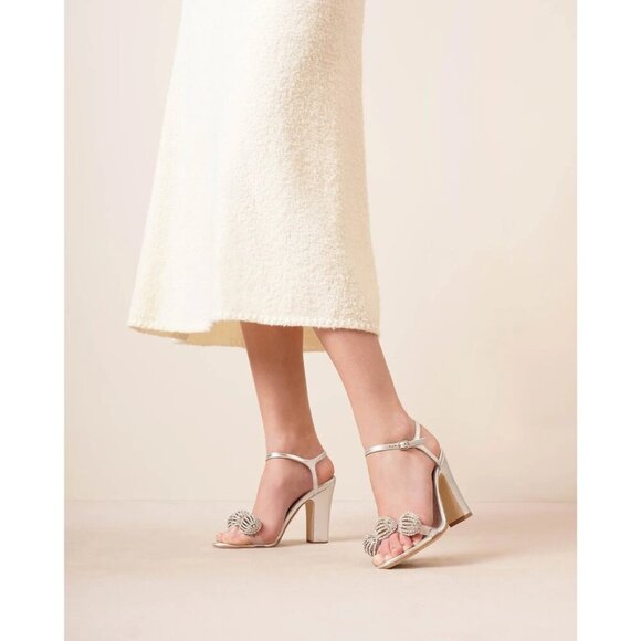 Manolo Blahnik Elhob 105 Leather Sandal in Silver 36.5 with Box Womens High Heel - Picture 15 of 15